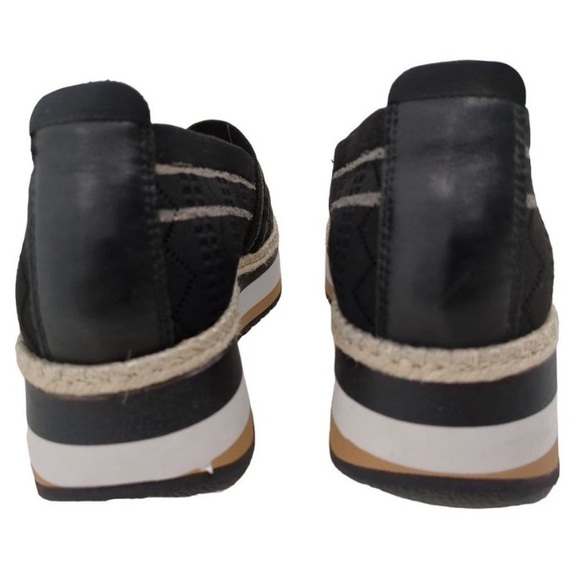 NEW! OTBT Islander Espadrille Sneaker Shoe Black Stretch Knit Platform - sz 9.5 - Picture 6 of 10